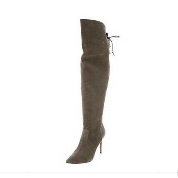 RAYE | Suede Heeled Boot (Stone) - Picture 1 of 2